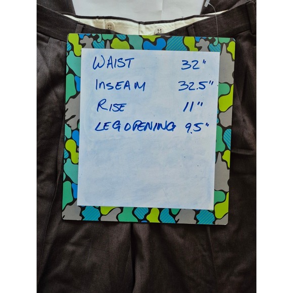 Polo University Club by Ralph Lauren Brown Pinstripe Worsted Wool Dress Pants 33 - Picture 6 of 6